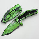 Heretic Knives Medusa Manual Toxic Green Cel Shade w/ MagnaCut Recurve H010-CS-TX