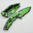 Heretic Knives Medusa Manual Toxic Green Cel Shade w/ MagnaCut Recurve H010-CS-TX