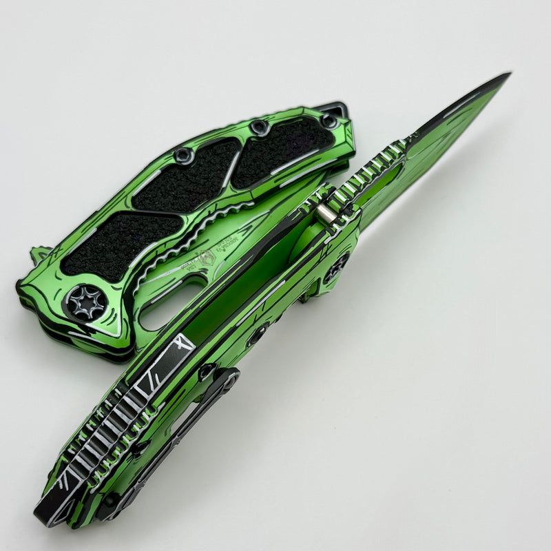 Heretic Knives Medusa Manual Toxic Green Cel Shade w/ MagnaCut Recurve