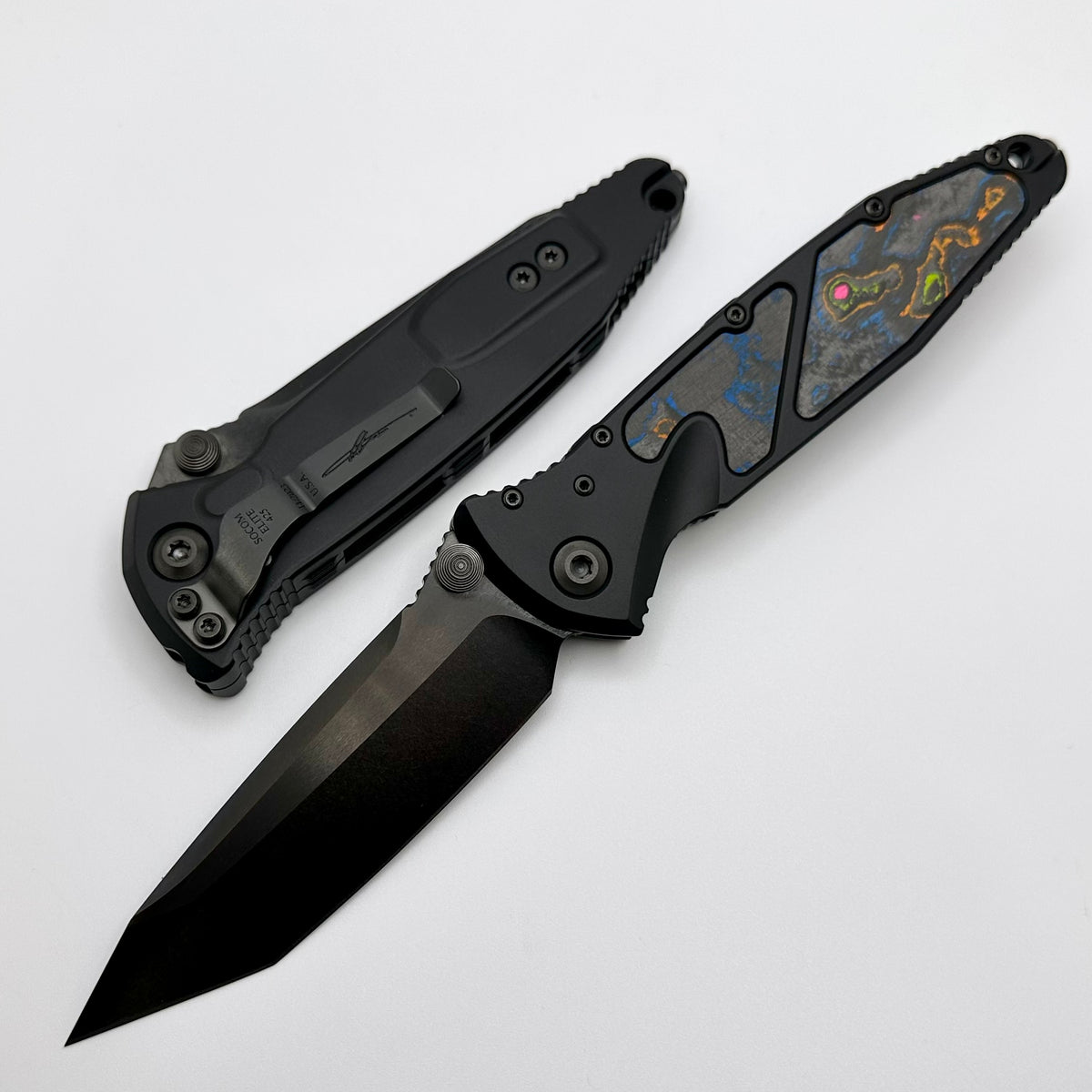 Microtech Socom Elite Tanto Manual DLC 80's Camo Carbon 161-1DLCT80CCI