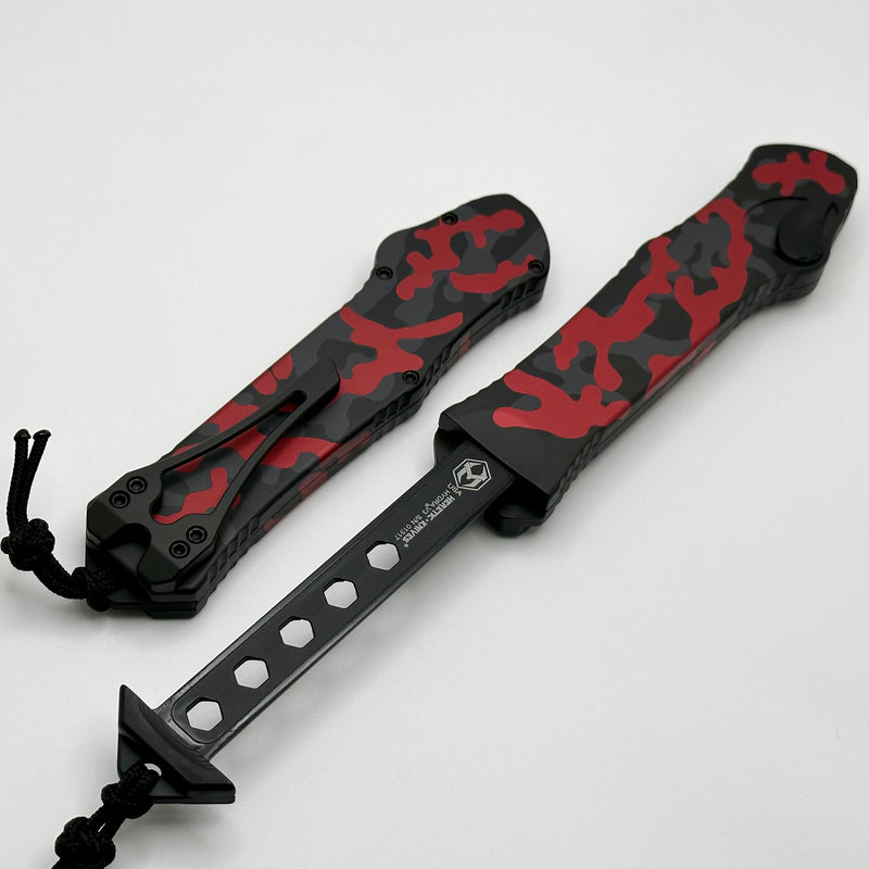 Heretic Hydra V3 Red Camo Aluminum Handle & Two Tone Cerakote Recurve MagnaCut H008-10A-RCAMO