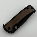 Chaves Knives Redencion 229 Kickstop PVD & Brown Micarta Inlays w/ M390 PVD Two Tone Drop Point
