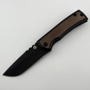 Chaves Knives Redencion 229 Kickstop PVD & Brown Micarta Inlays w/ M390 PVD Two Tone Drop Point
