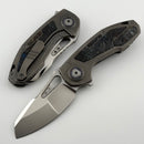 Custom Knife Factory PeaceDuke 2.0 w/ Titanium Circus Carbon Inlaid Handles & M398