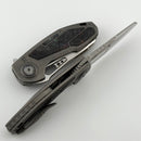 Custom Knife Factory PeaceDuke 2.0 w/ Titanium Circus Carbon Inlaid Handles & M398