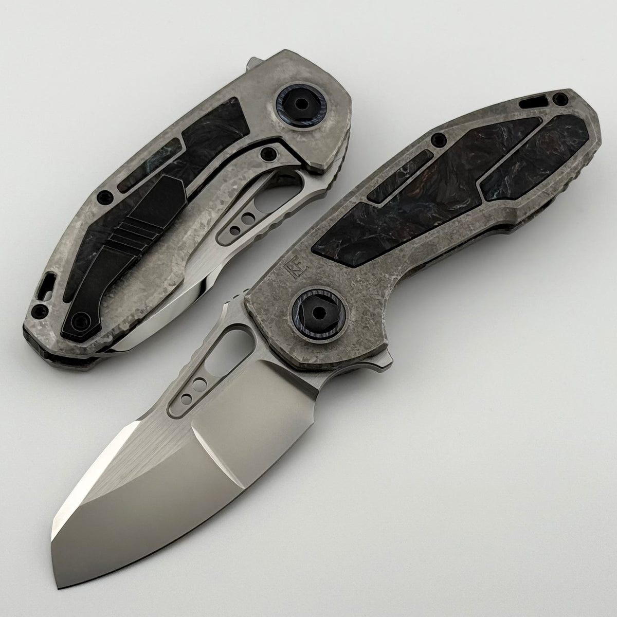 Custom Knife Factory PeaceDuke 2.0 w/ Crystal Titanium Circus Carbon I