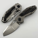 Custom Knife Factory PeaceDuke 2.0 w/ Crystal Titanium Circus Carbon Inlaid Handles & M398