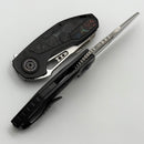 Custom Knife Factory PeaceDuke 2.0 w/ Blackwash Titanium Circus Carbon Inlaid Handles & M398