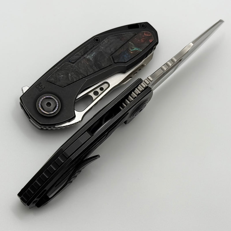 Custom Knife Factory PeaceDuke 2.0 w/ Blackwash Titanium Circus Carbon