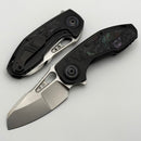 Custom Knife Factory PeaceDuke 2.0 w/ Blackwash Titanium Circus Carbon Inlaid Handles & M398