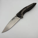 Pre-Owned Custom Knife Factory Sukhoi-4 Titanium & Milled Carbon Fiber w/ ZircuTi Pivot Collars/Clip & M398