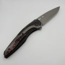 Pre-Owned Custom Knife Factory Sukhoi-4 Titanium & Milled Carbon Fiber w/ ZircuTi Pivot Collars/Clip & M398