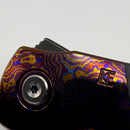 Pre-Owned Custom Knife Factory Eagle Rock Timascus Bolsters w/ Blue/Black Carbon Fiber & S110V