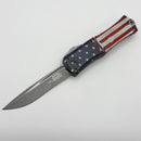 Pre Owned Microtech Knives Hera II Mini USA Flag Apocalyptic Recurve M390MK Signature Series 1705M-10FLAGS