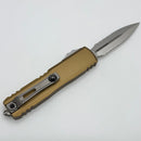 Microtech UTX-85 Gen IV w/ Tan Handle & Part Serrated Stonewash D/E M390MK 12324-11TA