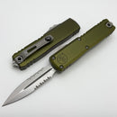 Microtech UTX-85 Gen IV w/ OD Green Handle & Part Serrated Stonewash D/E M390MK 12324-11OD