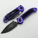 Microtech Knives LUDT Gen III Black Drop Point w/ Purple Handle 1135-1PU
