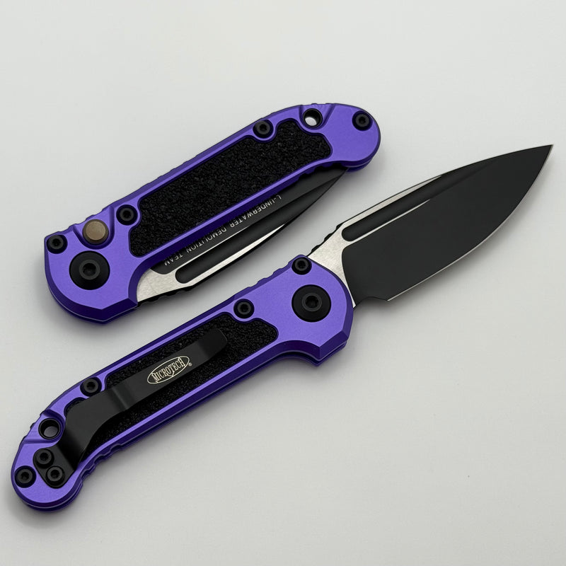 Microtech Knives LUDT Gen III Black Drop Point w/ Purple Handle 1135-1