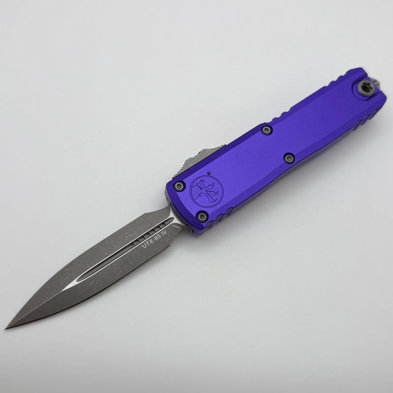 Microtech UTX-85 Gen IV w/ Purple Handle & Apocalyptic D/E M390MK 12324-10APPU