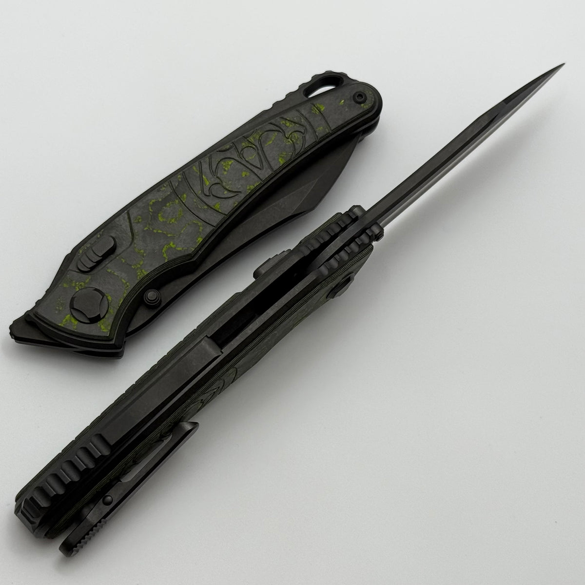 Hawk Designs Talon w/ Toxic Green Carbon Overlay DLC Handles & DLC M39