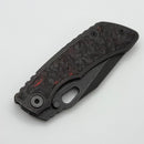 PRE OWNED Custom Knife Factory Rotten Design Evo T Carbon Fiber Inlaid Blackwash Handles w/ Blackwash S90V