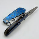 Factory Blem Custom Knife Factory & Rotten Design Full Dress EVO 1.1 ZircuTi Handles w/ Damasteel