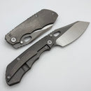 Factory Blem Custom Knife Factory & Rotten Design EVO 1.1 Tumbled Ti Handles w/ M398