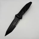 Pre-Owned Microtech Socom Elite Blackout Tanto Edge Part Serrated Auto Black Tactical Standard 161A-2T-X4