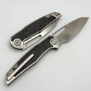 Mallery Designs Phoros V2 w/ Orange Carbon Fiber Inlaid Titanium Polished Handles & Polished S90V