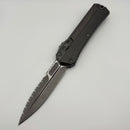 Pre-Owned Microtech Glykon Natural Clear Apocalyptic Standard Bayonet Partial Serrated 184-11APNC