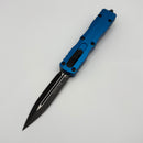 Pre-Owned Microtech Dirac Double Edge Black Standard & Blue 225-1BL