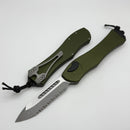 Heretic Hydra V4 w/ OD Green Aluminum Handle & Battleworn S/E Full Serrated H407-5C-OD