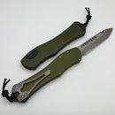 Heretic Hydra V4 w/ OD Green Aluminum Handle & Battleworn S/E Full Serrated H407-5C-OD