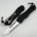 Heretic Hydra V4 w/ Black Aluminum Handle & Stonewash Tanto Full Serrated H406-2C