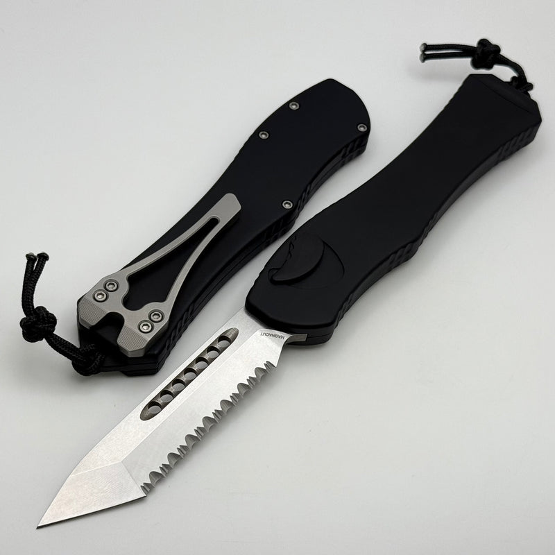 Heretic Hydra V4 w/ Black Aluminum Handle & Stonewash Tanto Full Serrated H406-2C