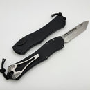 Heretic Hydra V4 w/ Black Aluminum Handle & Stonewash Tanto Full Serrated H406-2C