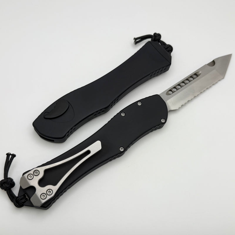 Heretic Hydra V4 w/ Black Aluminum Handle & Stonewash Tanto Full Serrated H406-2C