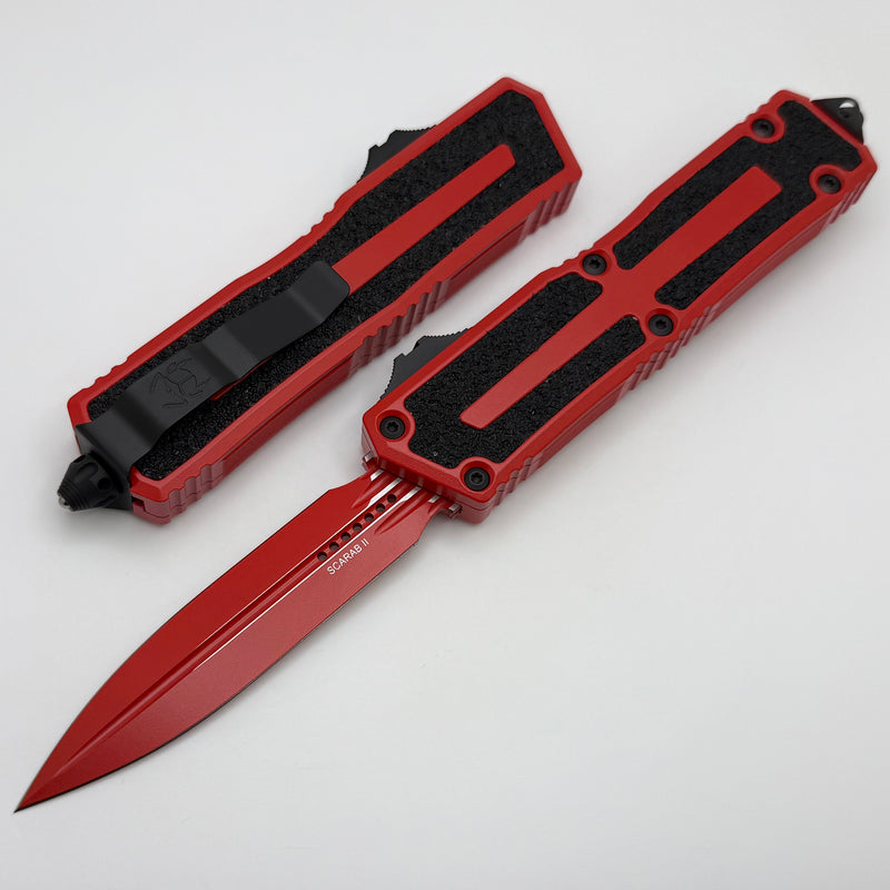 Microtech Scarab 2 Gen 3 D/E Cerakote Red w/ Black Hardware 1280-1RD-C5Z4