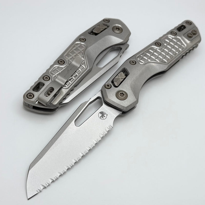 Microtech Marfione Select MSI RAM LOK Frag Titanium Handles w/ Double Vapor Blast & Flamed Accents & Full Serrated Stonewash M390MK 210-12FRMS4