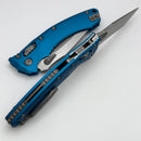 Microtech Amphibian RAM LOK Blue Fluted Aluminum & Stonewash M390MK 137RL-10FLBL