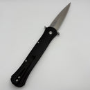 Pre-Owned Pro-Tech Large Don w/ Black Handle & Mother of Pearl Button w/ Satin Blade 1921-MOP
