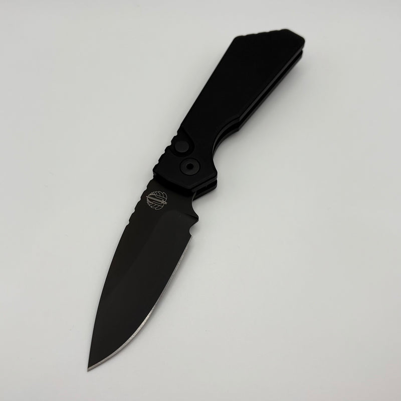 Pre-Owned Discontinued Pro-Tech PT Plus Aluminum Handle w/ Black Hardware & DLC MagnaCut Blade PT203