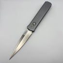 Pre-Owned Pro-Tech Godfather w/ Grey Handle & Satin 154-CM Blade 921-Satin-Grey