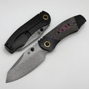 Kansept Knives Caveman Titanium Handles w/ Camo Carbon Inlays & Damascus K1110B3
