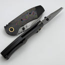 Kansept Knives Caveman Titanium Handles w/ Camo Carbon Inlays & Damascus K1110B3