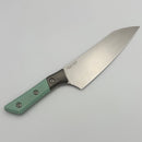 Microtech Chef's Knife Caribbean Blue G-10/Bead Blast Ti Handle w/ Stonewash M390MK 3000B-10CA
