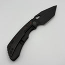 Pre-Owned Custom Knife Factory Rotten Design Evo T Carbon Fiber Inlaid Blackwash Handles w/ Blackwash S90V