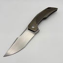 PRE OWNED Custom Knife Factory Justice Bronze w/ CrystalTi & Hand Satin M398