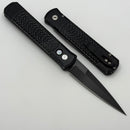 Pro-Tech Leftie Godfather Battleworn Jigged Handle & DLC Blade 926-LHBW LTD