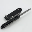 Heretic Knives M/A Jinn Flipper w/ Black Aluminum Handles & Battleworn MagnaCut H213-5A